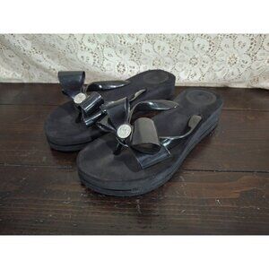 EUC BCBGeneration Paris Women's Bow Tie Platform Thong Sandal/Sz. 7B